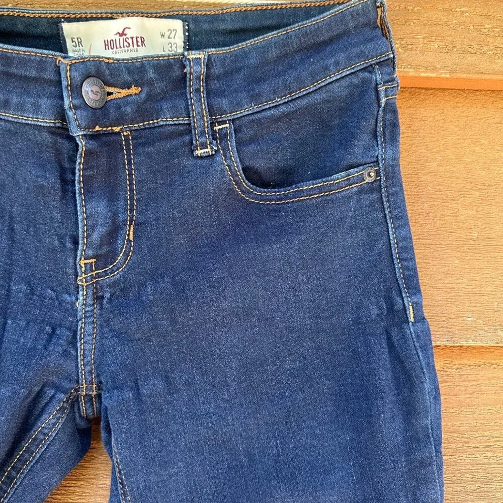 Hollister Cigarette Skinny Low Rise Dark Blue Size 27 - Picture 7 of 11